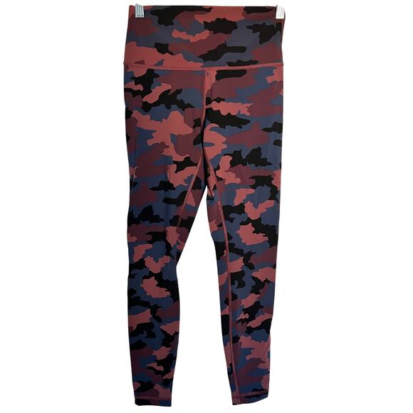 Lululemon Wunder Under High-Rise Tight 28” Sz 6 Camo Smoky Red Night Sea Multi - Picture 1 of 7